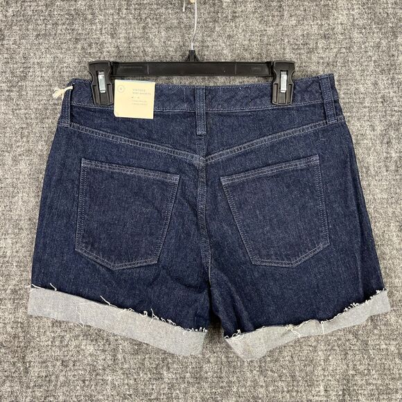 Universal Thread Cut Off Shorts Women's 6 Dark Blue Midi Cotton Pockets Stretch‎ - Picture 2 of 13
